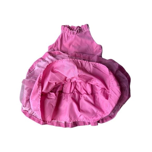 Janie & Jack Baby Girl Pink Velvet Ruffled Holiday Dress - Picture 5 of 9